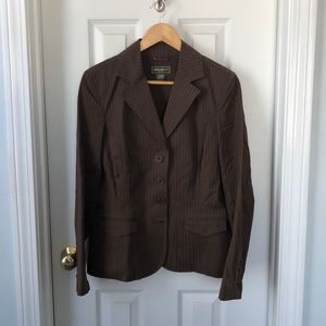 Brown pinstriped blazer